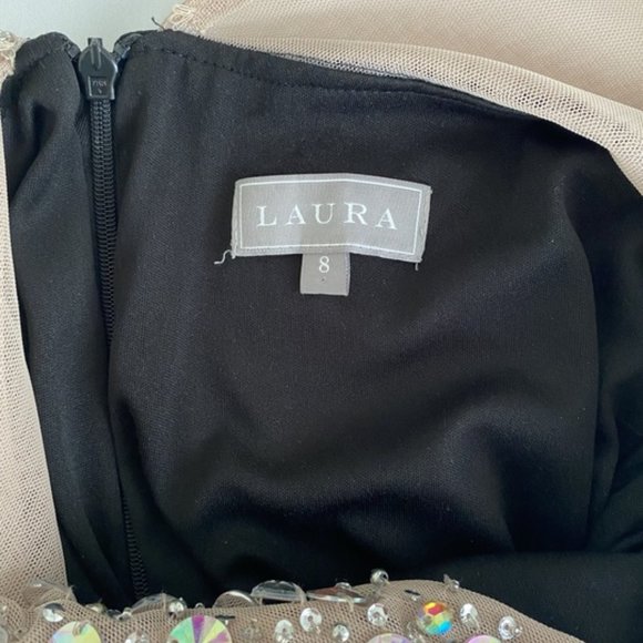 Laura 2-Piece Full length sequined dress Size 8, with matching cover up. - Picture 5 of 6